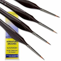 Small Paint Brush  Fine Tip Series 4pc 000 Set for Art Watercolor Acrylics Oil - - £14.26 GBP