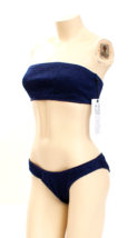 Paper Heart Swim Navy Blue Ribbed Bikini Swim Set Swim Suit Women&#39;s US 8 - $49.49