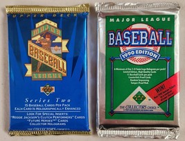1990 &amp; 1993 Upper Deck Baseball Cards Lot of 2 (Two) Sealed Unopened Packs %% - £12.00 GBP