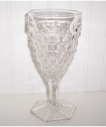 FOSTORIA AMERICAN GLASS  WATER HEX STEM GOBLET #2056  MINT   - £11.21 GBP