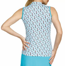 NWT TAIL CRYSTAL QUARTZ Bali Blue Turquoise Sleeveless Mock Golf Shirt S M & L image 2