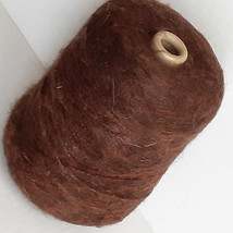 13 oz Cone Knitting Yarn Fuzzy Brown 2 Plus Strands Twisted Thread Acrylic  - £9.52 GBP