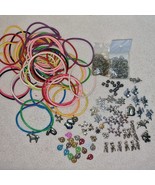 Vintage Jewelry Making Lot Charms Beads Jump Rings Bracelets Craft Suppl... - $52.72 CAD