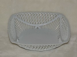 Romamerica Fine Porcelain Handmade Hand Made 2000 Romania White Basket Dish - £23.29 GBP