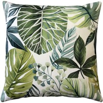Thai Garden Green Leaf Throw Pillow 20x20 Inch Square, Complete Pillow -... - $79.95