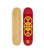 Red World Peace Graphic Bamboo Skateboard (Deck Only) - £46.98 GBP