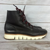 Cole Haan Zerogrand Men&#39;s 10.5 M Boots Shoes Dark Brown Leather Red Laces - £39.95 GBP