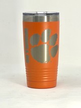 Clemson PAW Orange 20oz Double Wall Insulated Stainless Steel Tumbler Gr... - £19.65 GBP