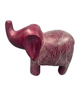 Vaneal Group Hand Made Kisii Soapstone Magenta Elephant Figurine Made in... - £39.73 GBP