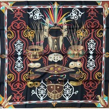 Hermes Scarf Le Regard De L&#39;Arctique 90 CM Silk Black Carre Arctic 88.9cm - £693.04 GBP