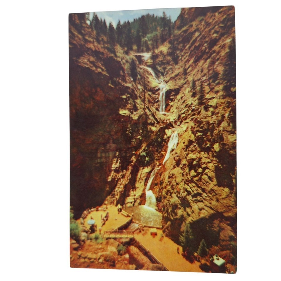 Postcard Seven Falls South Cheyenne Canyon Colorado Springs Pikes Peak R... - $4.88