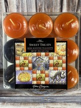 Sweet Treats Halloween Orange &amp; Black Tea Lights Candles - Lot of 9 - £7.69 GBP