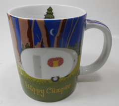 Happy Camper Trailer Porcelain Coffee or Tea Mug 13 Ounces - £8.09 GBP