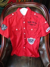  Dead Valley Choppers  mens casual red embroidered shirt  Medium  - $75.00