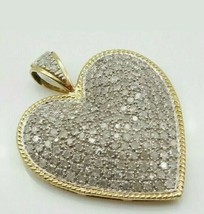 2Ct Simulated Diamond 14k Yellow Gold Plated Attractive Heart Shape Pendant - £59.67 GBP