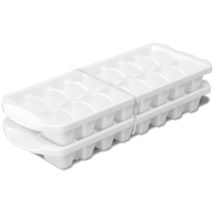 Set of Two Stacking Ice Cube Trays Plastic, White - $15.89