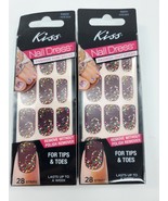 2 x KISS Dress 28 Nail Polish Strips For Tips Nail &amp; Toes 59850  Bling K... - $6.99