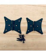 2 Hinges 3&quot; X 3 1/ 2&quot; Long Decorative Butt Door Hinge Cabinet Gate Iron ... - $19.85 CAD