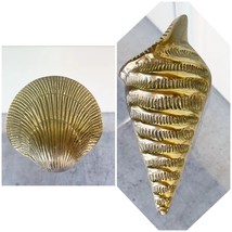 Set Of Two Brass Seashells Wall Art - $45.00