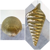 Set Of Two Brass Seashells Wall Art - £35.83 GBP