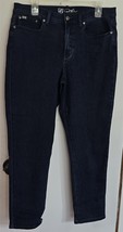 Womens Petites 14P DG2 Diane Gilman Indigo Blue Distressed Denim Jeans - $18.81