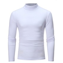 Winter Warm Half High Collar Fashion Thermal  Men Mock Neck Basic Plain T-shirt  - £31.64 GBP