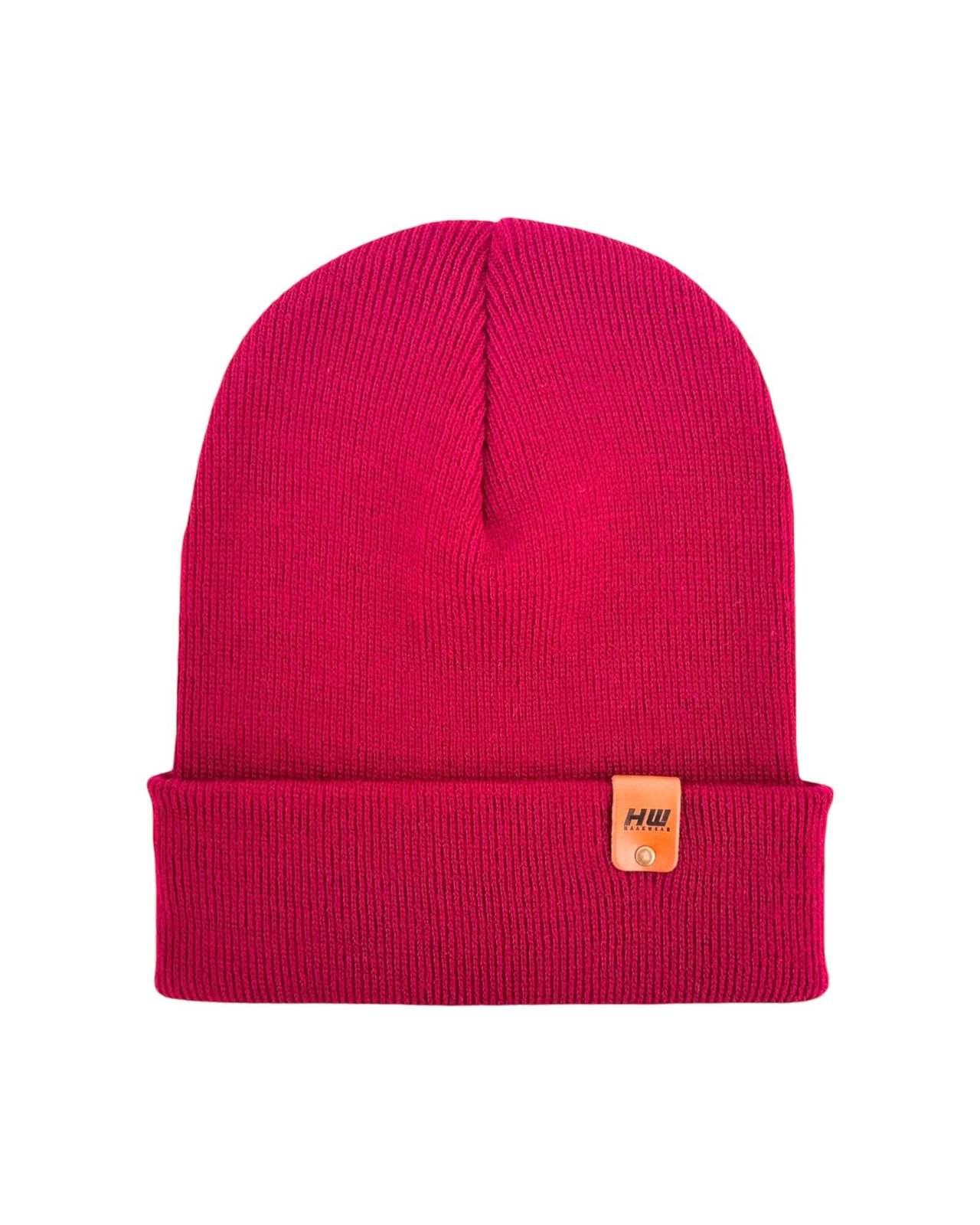 HAAKWEAR Knit Cuffed Classic Beanie / Hat - Burnt Maroon, Made in USA - $29.00
