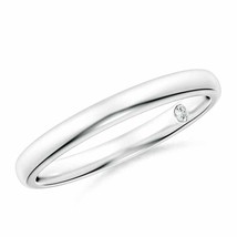 ANGARA 1.8mm Natural Plain Wedding Band with Secret Diamond in Silver - £107.61 GBP+