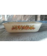 Vintage Anchor Hocking Loaf Pan 9x6 Autumn Harvest pattern milk glass.  - £10.52 GBP