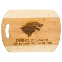 For Tonight We Dine In Hell Cutting Board 14&#39;&#39;x9.5&#39;&#39;x.5&#39;&#39; Bamboo - £31.23 GBP