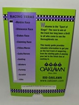 Oaklawn Horse Racing Betting Terms Guide Hot Springs Arkansas Track Wagering - £8.39 GBP