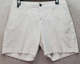 Lee Shorts Womens Sz 6 White Light Wash Cotton Stretch Slash Pockets Neutral Fit - £15.93 GBP