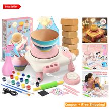 Complete Pottery Wheel Kit for Kids Ages 6-12 – Light, Clay &amp; Painting E... - $82.12