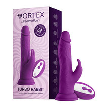 FemmeFunn Vortex Turbo Rabbit 2.0 8 in. Dual Stimulation Vibrating Dildo... - £98.44 GBP