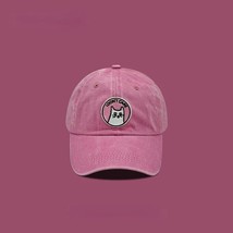 Ean ins pink baseball cap cute girl cat embroidered peaked caps for men washed and made thumb200