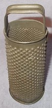 Antique Primitive Round Bell Tin Kitchen Utensil Grater Hand Solder Strap Handle - £28.04 GBP