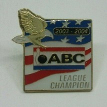 ABC League Champion Bowling Eagle US Flag 2003 2004 Lapel Pin Pinback Bu... - $3.13