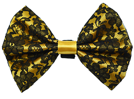 Elegant Satin Bow with Black Lace Overlay for Pets - £11.25 GBP