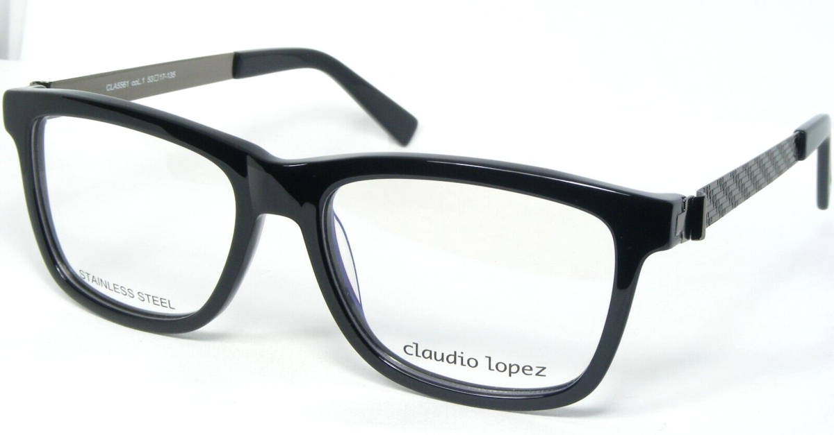Claudio Lopez CLA5561 1 Occhiali Neri / Argento Scuro Montatura 53-17-135mm - $75.71