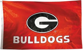 University Georgia Bulldogs Double Sided Nylon Applique 3&#39;x5&#39;Flag brass grommets - £37.59 GBP