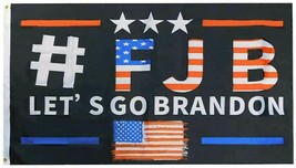3X5 # FJB (USA Overlay) Let&#39;s Go Brandon Black USA TRUMP 2024 Flag Banner 100D - £15.23 GBP