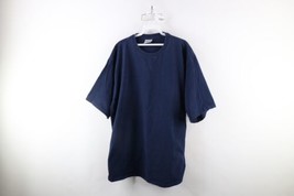 Vintage 90s Streetwear Mens XL Faded Blank Heavyweight Cotton T-Shirt Navy Blue - £30.50 GBP