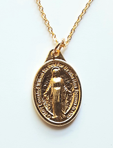 Gold Miraculous Medal Necklace - £12.01 GBP