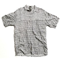 Neiman Marcus Shirt Button Down Short Sleeve Black Grey Mens Size Small - £6.95 GBP
