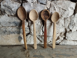 Antique Primitive Wooden Wood Spoons Kitchen Paddles Cutlery Rustic. - £58.71 GBP