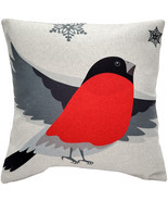 Winter Finch Joyful Bird Christmas Pillow, with Polyfill Insert - $59.95
