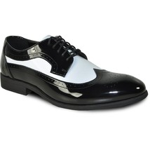 Vangelo Men Dress Shoe Tab-3 Formal Tuxedo Prom Wedding Black/White Wide... - £55.78 GBP+