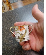 Floral Gold Trim Hand Painted Nippon Porcelain 3 Handle Toothpick Holder - $19.79