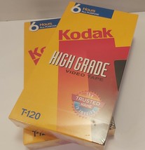 Vtg Lot Of 2 Sealed Kodak 6 Hour Blank VHS Tapes T120 NOS - £4.64 GBP