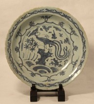 Ming Dynasty blue and white foliate rim charger - £707.97 GBP